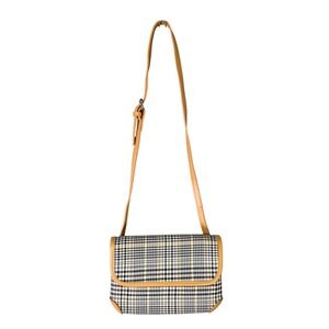 Plaid Compact Crossbody Shoulder Bag Yellow Glen Plaid Adjustable Retro Chic